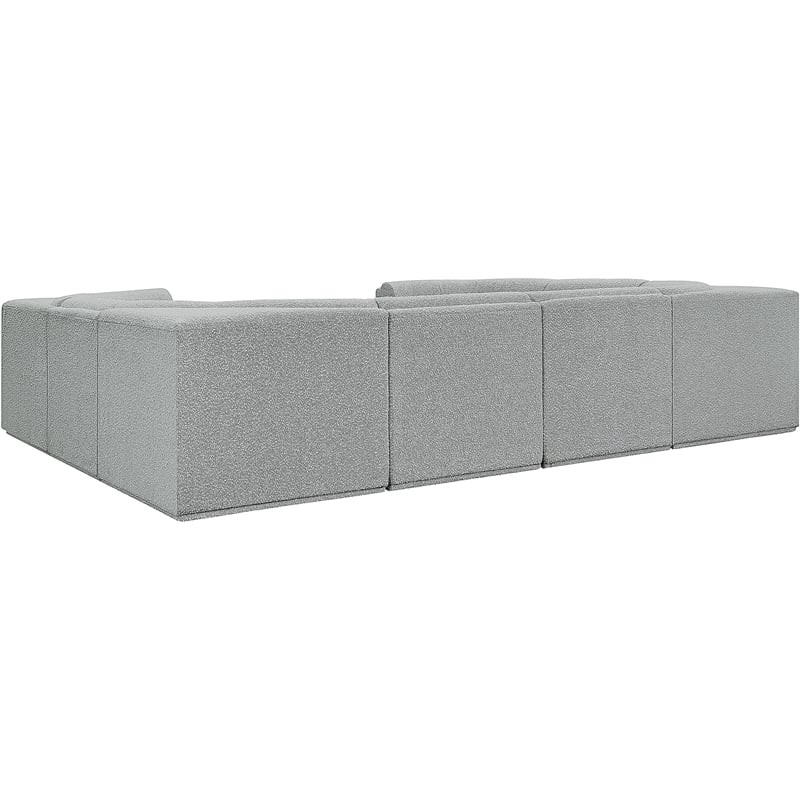 Meridian Furniture Ollie Grey Boucle Fabric Modular Sectional