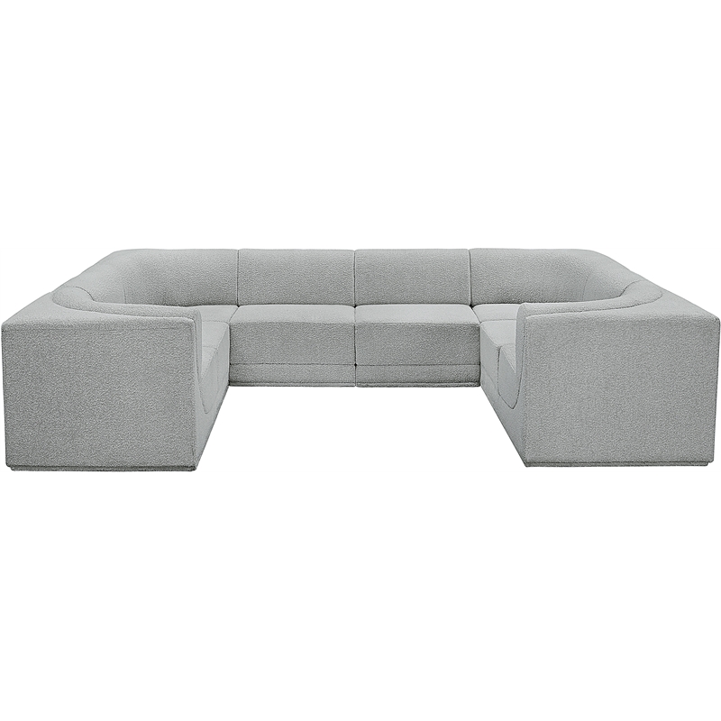 Meridian Furniture Ollie Grey Boucle Fabric Modular Sectional