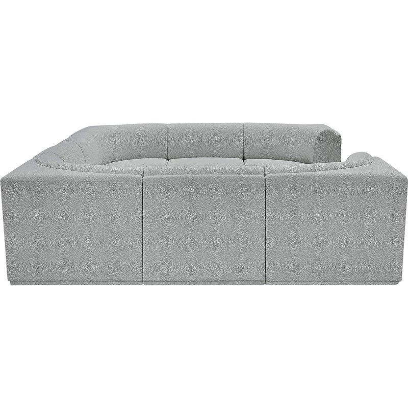 Meridian Furniture Ollie Grey Boucle Fabric Modular Sectional