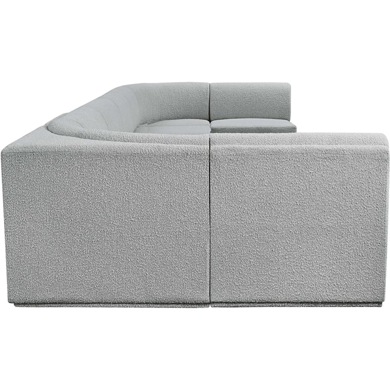 Meridian Furniture Ollie Grey Boucle Fabric Modular Sectional