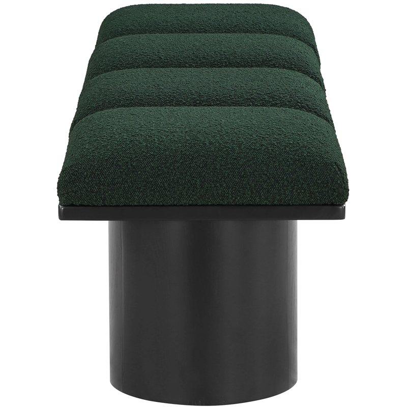 Meridian Furniture Pavilion Green Boucle Fabric Bench