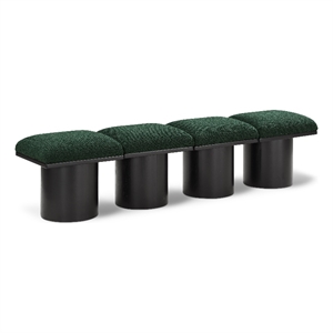 Meridian Furniture Pavilion Green Boucle Fabric Bench