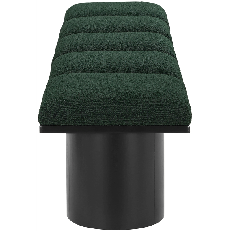 Meridian Furniture Pavilion Green Boucle Fabric Bench