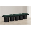 Meridian Furniture Pavilion Green Boucle Fabric Bench