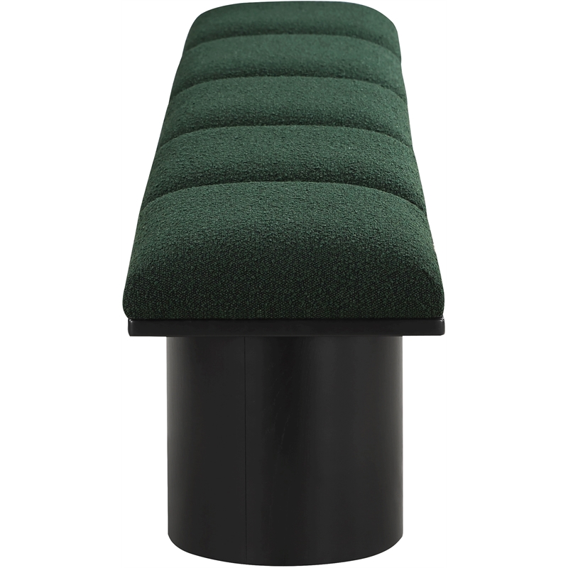 Meridian Furniture Pavilion Green Boucle Fabric Bench