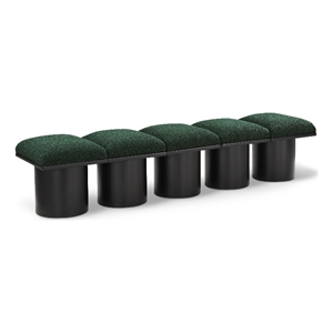 Meridian Furniture Pavilion Green Boucle Fabric Bench