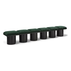 Meridian Furniture Pavilion Green Boucle Fabric Bench