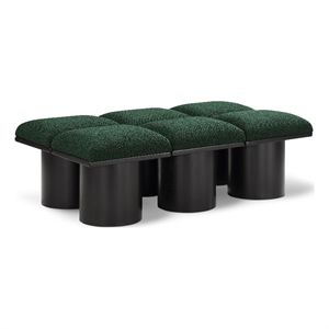 Meridian Furniture Pavilion Green Boucle Fabric Bench