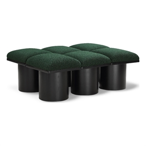 Meridian Furniture Pavilion Green Boucle Fabric Bench