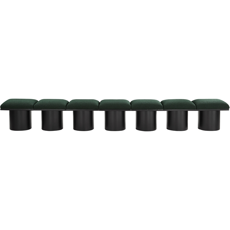 Meridian Furniture Pavilion Green Boucle Fabric Bench