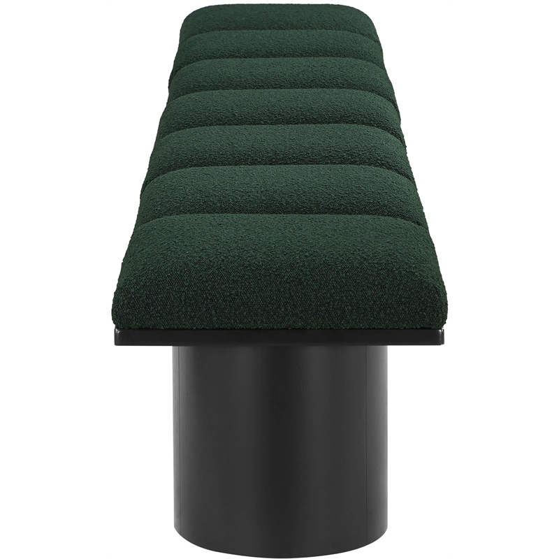Meridian Furniture Pavilion Green Boucle Fabric Bench