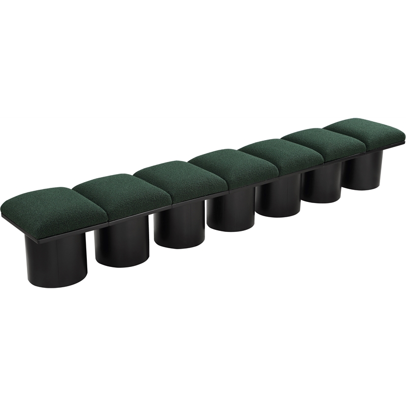 Meridian Furniture Pavilion Green Boucle Fabric Bench