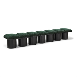 Meridian Furniture Pavilion Green Boucle Fabric Bench