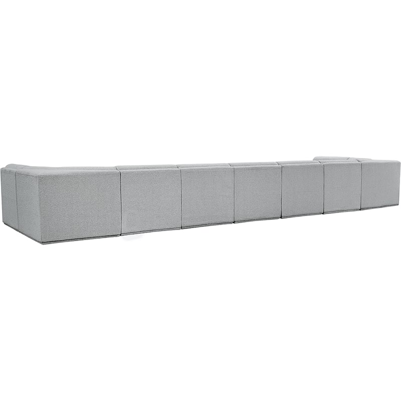 Meridian Furniture Ollie Grey Boucle Fabric Modular Sectional