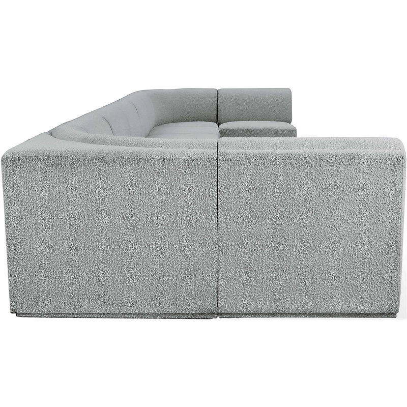 Meridian Furniture Ollie Grey Boucle Fabric Modular Sectional