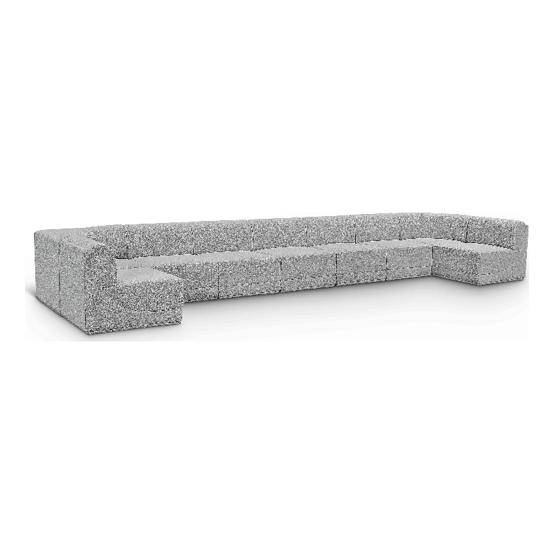 Meridian Furniture Ollie Grey Boucle Fabric Modular Sectional