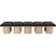Meridian Furniture Pavilion Black Boucle Fabric Bench