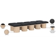 Meridian Furniture Pavilion Black Boucle Fabric Bench