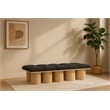 Meridian Furniture Pavilion Black Boucle Fabric Bench
