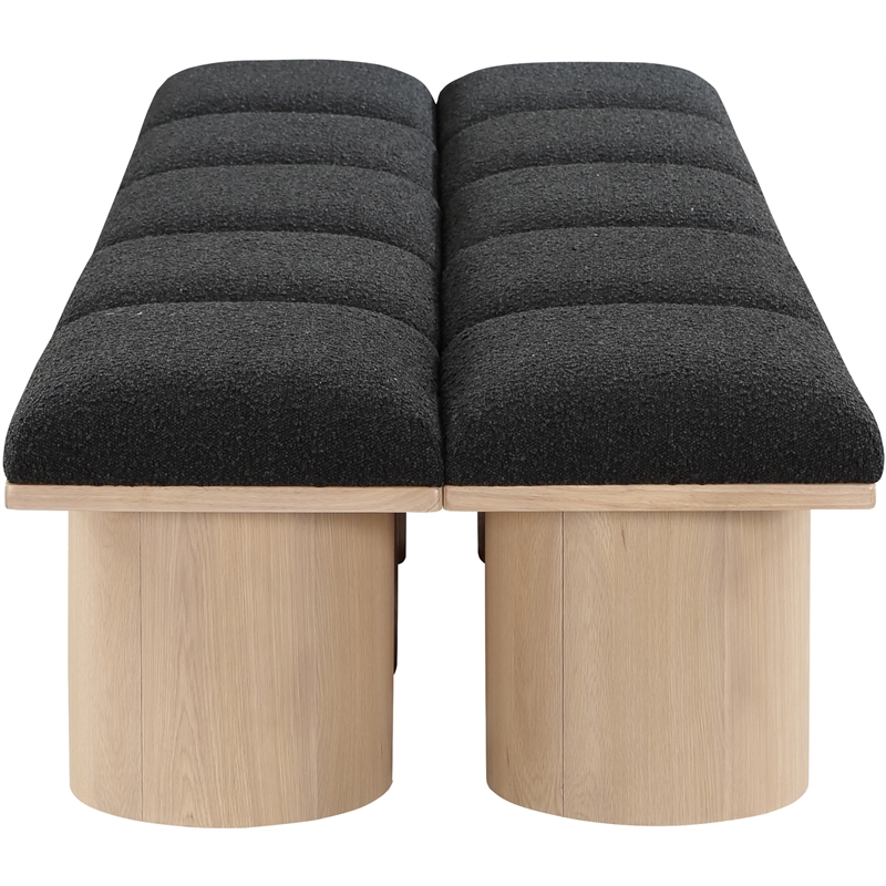 Meridian Furniture Pavilion Black Boucle Fabric Bench
