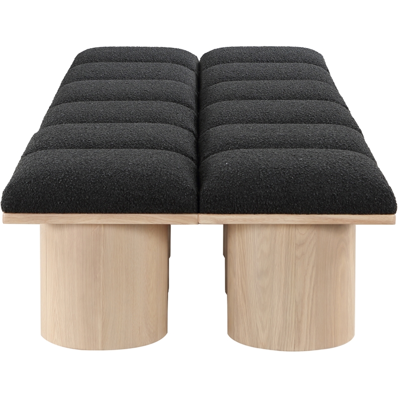 Meridian Furniture Pavilion Black Boucle Fabric Bench