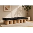 Meridian Furniture Pavilion Black Boucle Fabric Bench