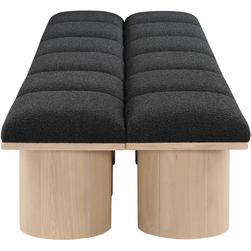 Meridian Furniture Pavilion Black Boucle Fabric Bench
