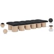 Meridian Furniture Pavilion Black Boucle Fabric Bench