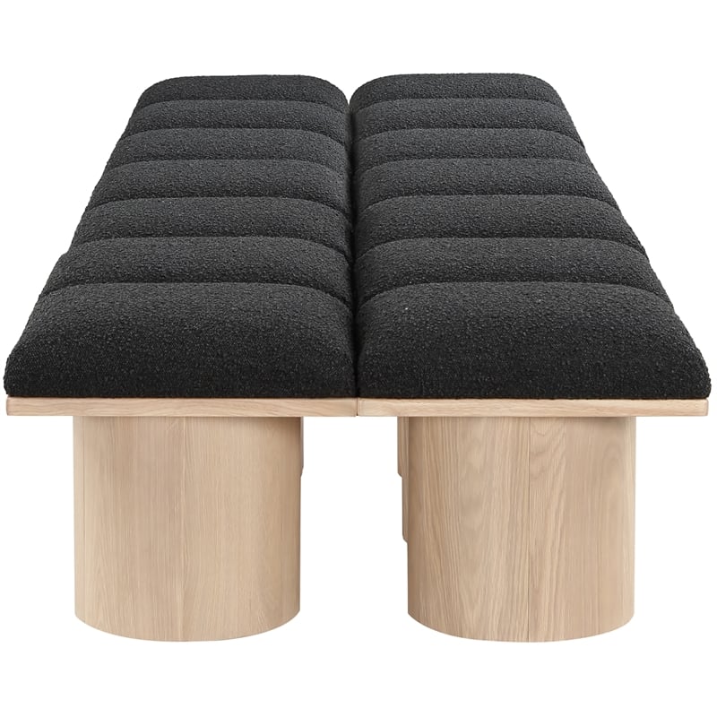 Meridian Furniture Pavilion Black Boucle Fabric Bench