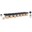 Meridian Furniture Pavilion Black Boucle Fabric Bench