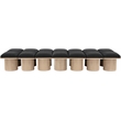 Meridian Furniture Pavilion Black Boucle Fabric Bench