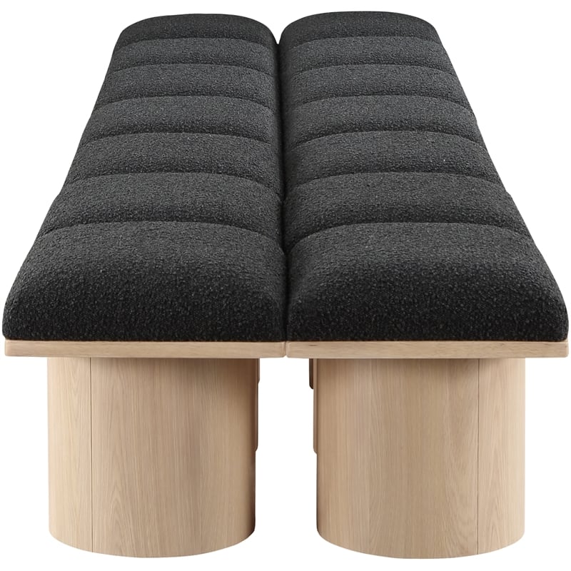 Meridian Furniture Pavilion Black Boucle Fabric Bench