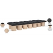 Meridian Furniture Pavilion Black Boucle Fabric Bench