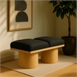 Meridian Furniture Pavilion Black Boucle Fabric Bench