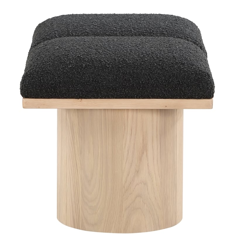 Meridian Furniture Pavilion Black Boucle Fabric Bench