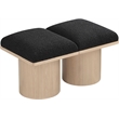 Meridian Furniture Pavilion Black Boucle Fabric Bench