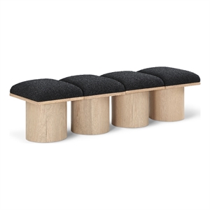 Meridian Furniture Pavilion Black Boucle Fabric Bench