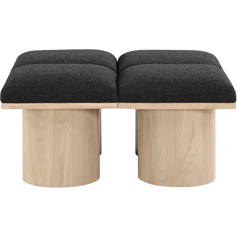 Meridian Furniture Pavilion Black Boucle Fabric Bench