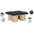 Meridian Furniture Pavilion Black Boucle Fabric Bench