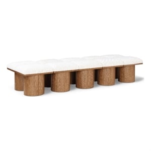 Meridian Furniture Pavilion Cream Boucle Fabric Bench