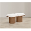Meridian Furniture Pavilion Cream Boucle Fabric Bench