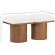 Meridian Furniture Pavilion Cream Boucle Fabric Bench