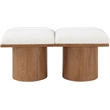 Meridian Furniture Pavilion Cream Boucle Fabric Bench