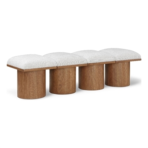 Meridian Furniture Pavilion Cream Boucle Fabric Bench