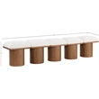 Meridian Furniture Pavilion Cream Boucle Fabric Bench