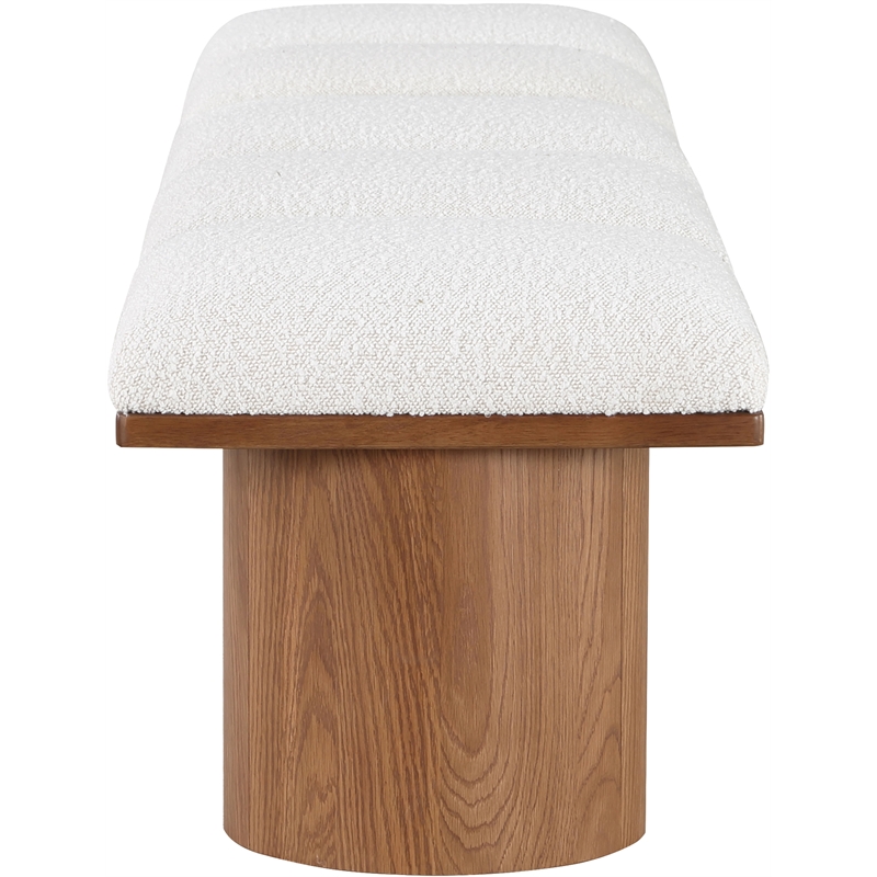 Meridian Furniture Pavilion Cream Boucle Fabric Bench