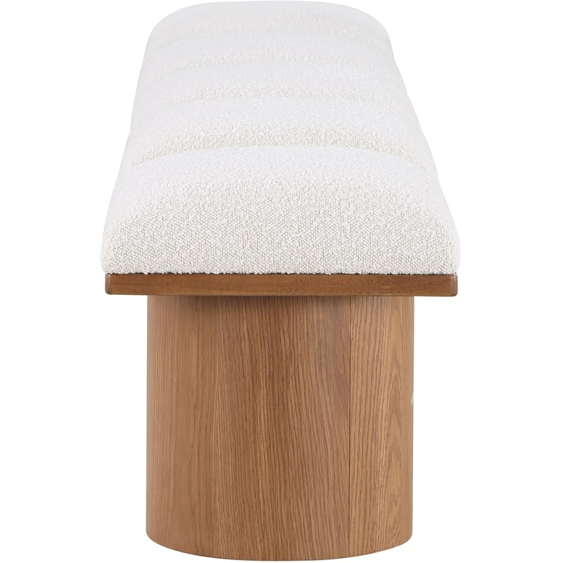 Meridian Furniture Pavilion Cream Boucle Fabric Bench