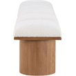 Meridian Furniture Pavilion Cream Boucle Fabric Bench