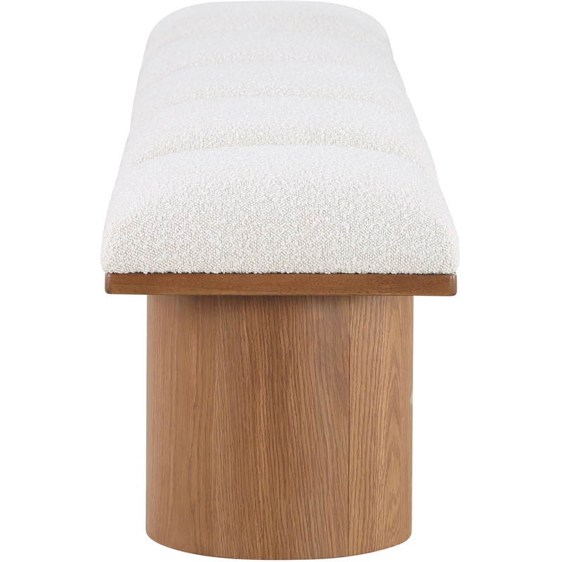Meridian Furniture Pavilion Cream Boucle Fabric Bench