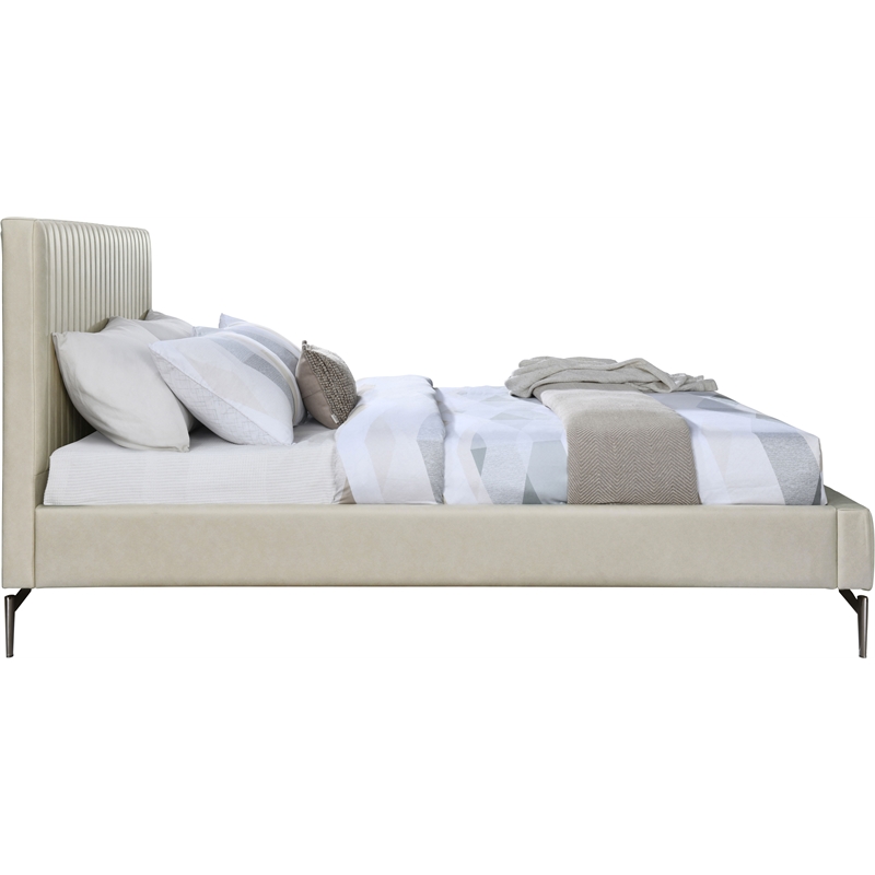 Meridian Furniture Gallo Beige Vegan Leather Full Bed